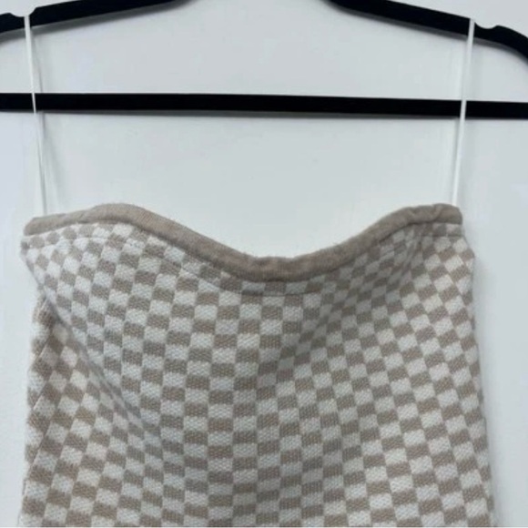 4th and Reckless Checkered Knit Tube Top retro size extra small strapless - Picture 2 of 6